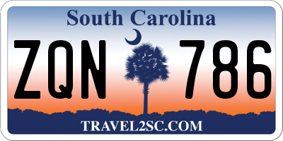 SC license plate ZQN786