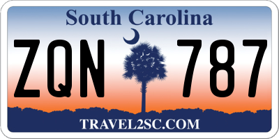 SC license plate ZQN787