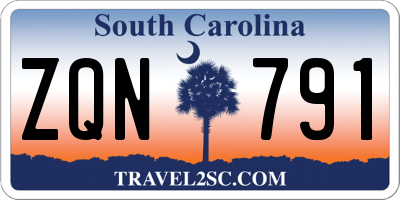 SC license plate ZQN791