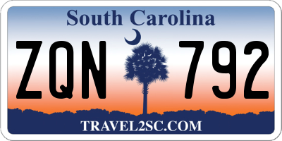 SC license plate ZQN792