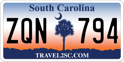 SC license plate ZQN794