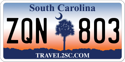 SC license plate ZQN803