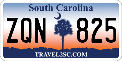 SC license plate ZQN825