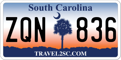SC license plate ZQN836