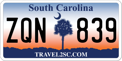 SC license plate ZQN839
