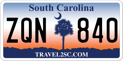 SC license plate ZQN840