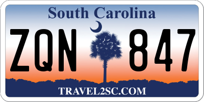 SC license plate ZQN847
