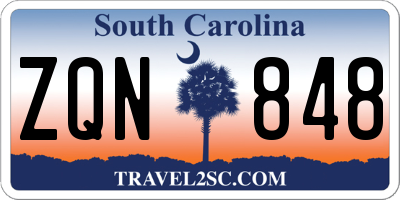 SC license plate ZQN848