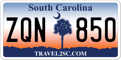 SC license plate ZQN850