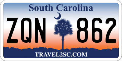 SC license plate ZQN862