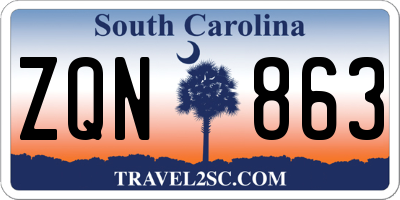 SC license plate ZQN863