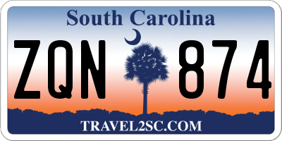 SC license plate ZQN874