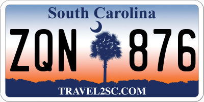 SC license plate ZQN876