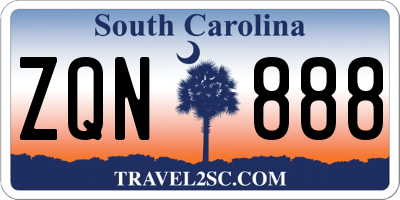 SC license plate ZQN888