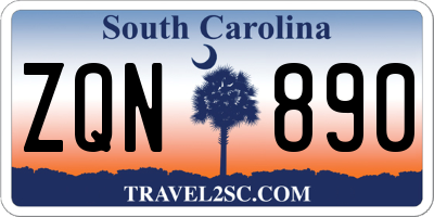 SC license plate ZQN890