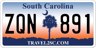 SC license plate ZQN891