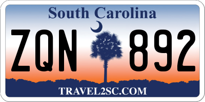 SC license plate ZQN892