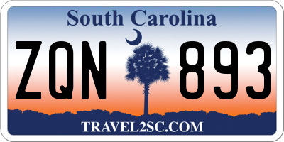 SC license plate ZQN893