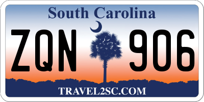SC license plate ZQN906