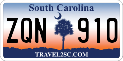 SC license plate ZQN910