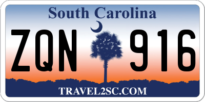 SC license plate ZQN916