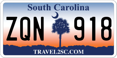 SC license plate ZQN918