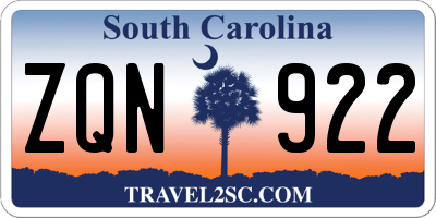 SC license plate ZQN922