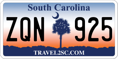 SC license plate ZQN925