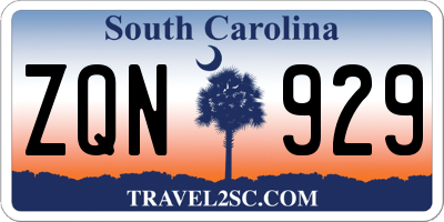 SC license plate ZQN929