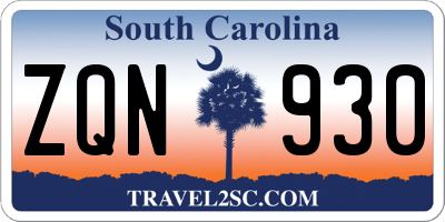 SC license plate ZQN930