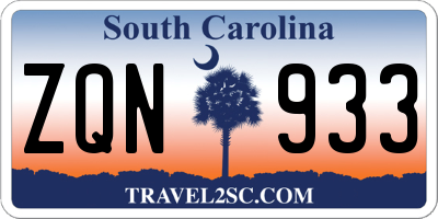 SC license plate ZQN933