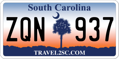 SC license plate ZQN937