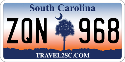 SC license plate ZQN968