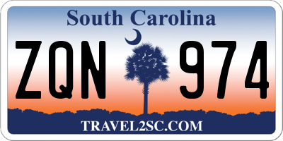 SC license plate ZQN974