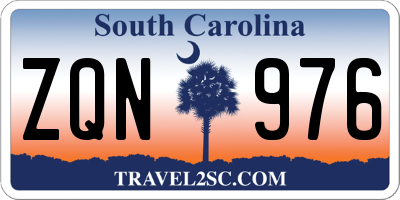 SC license plate ZQN976