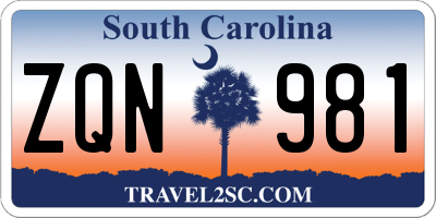 SC license plate ZQN981