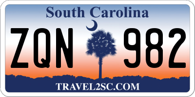 SC license plate ZQN982