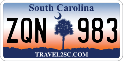 SC license plate ZQN983