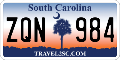 SC license plate ZQN984