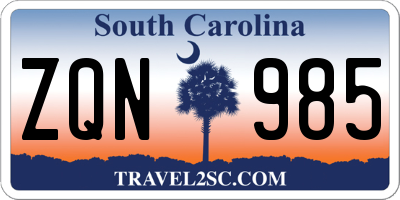 SC license plate ZQN985