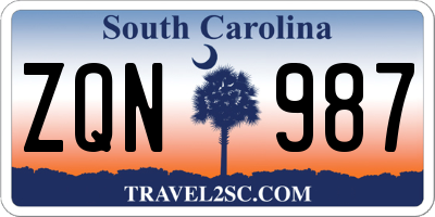 SC license plate ZQN987
