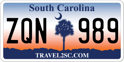 SC license plate ZQN989