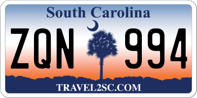 SC license plate ZQN994