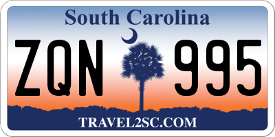 SC license plate ZQN995