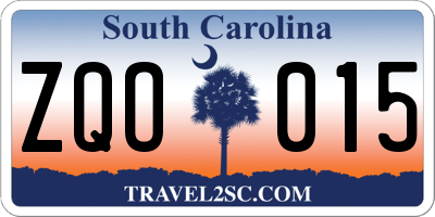 SC license plate ZQO015