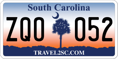SC license plate ZQO052