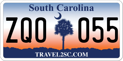 SC license plate ZQO055
