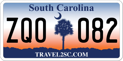SC license plate ZQO082