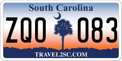 SC license plate ZQO083