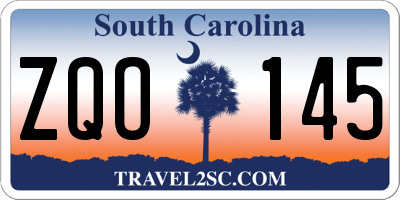 SC license plate ZQO145